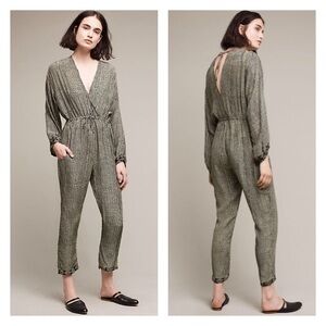 BLUE Anthropologie Claudette Jumpsuit